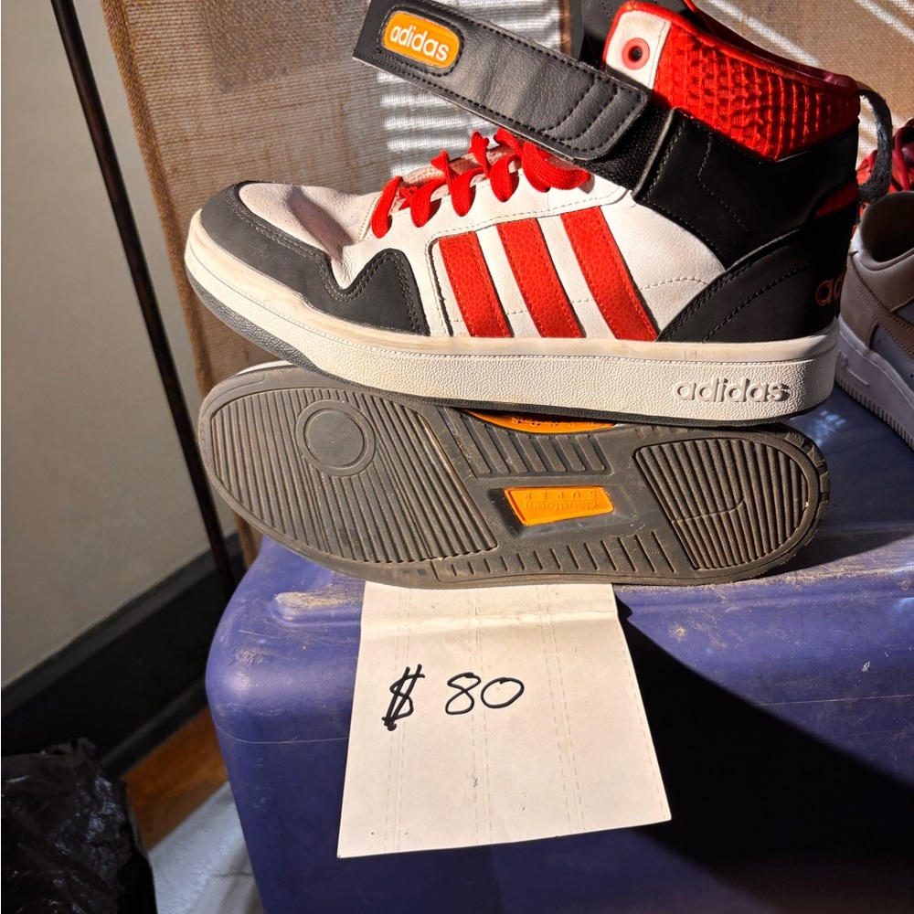 Adidas Kids Sneakers - Red, Black, and White